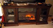 Electric Media Fireplace With Beveled Glass Doors, Model# FP-018, 30.75