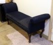 Vintage Upholstered Dressing Bench With Rolled Arms And Cabriole Legs, 25