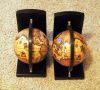 Globe Bookends, Qty 2, Vintage Style Glass Oil Lamps, 8