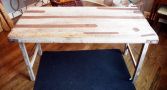 Custom Built Barnwood Table With Iron Accents And Hardware, 31