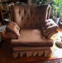 Oversized Upholstered Button Tufted Arm Chair, 38