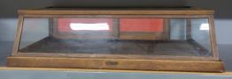 The Sun Mfg Co Antique Countertop Display Case, Wood Frame With Glass Front And Sides, 13