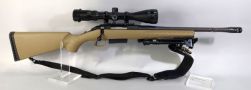 Ruger American 450 Bushmaster Bolt Action Rifle SN# 699-22490, Bipod, Barska Euro-30 -3-12x52 Scope, Muzzle Flash, Butler Creek Padded Ammo Sling, Level