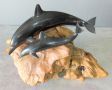 Dolphins And Driftwood Sculpture By John Perry, Approx 8