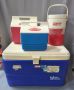 Igloo Legend 54 Cooler, Igloo Playmate And Little Playmate Coolers, And Coleman PolyLite 1 Jug