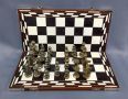 Wood And Marble Chess Board With Metal Chess Pieces, Stone Domino Set In Wood Case, Fozzy Football Game Pieces, Qty 7, Jack Daniels Playing Cards In Tin Case, Automatic Card Shuffler, 53 Vargas Girls Playing Cards, And Electronic Football Handheld Game