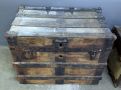 Antique Steamer Trunk With Metal Accents, 23