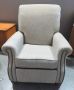 Upholstered Recliner With Brass Nail Head Trim And Rolled Arms, 39