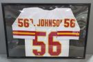 Derrick Johnson #56 Kansas City Chiefs Autographed Football Jersey, With PSA COA Sticker, Framed, 25.25