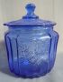 Pressed Glass Biscuit Jar With Lid, 7.5