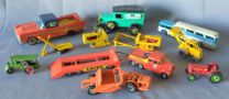 Collectible Toys, Includes Greyhound Bus, McCormick International Tractor, Allis Chalmers And Others, Qty 12
