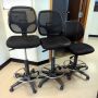 Rolling Upholstered Adjustable Office Chairs, Qty 3