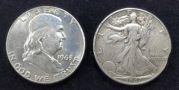 1947 Walking Liberty Half Dollar And 1963 Franklin Half Dollar