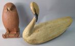Hand-Carved Wood Swan, Signed By Artist, 17' x 26