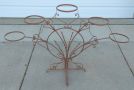 Metal Plant Stand With Circle And Heart Design, Holds 5 Pots, 30.5