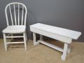 Primitive Painted Wood Dining Chair And Bench, 18