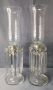 Hurricane Candle Sticks With Crystal Prism Charms, Qty 2, 21.5