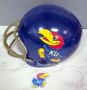 Vintage Riddell University Of Kansas Jayhawk Football Helmet, Missing Left Ear Pad, And KU Magnet