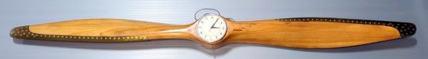 Airplane Propeller With Westclox Clock, Powers On, 74